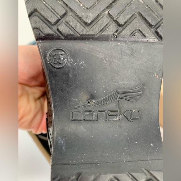 Dansko Black Henna Floral Patent Work Clogs Size 6US/ 35EU - Picture 7 of 7